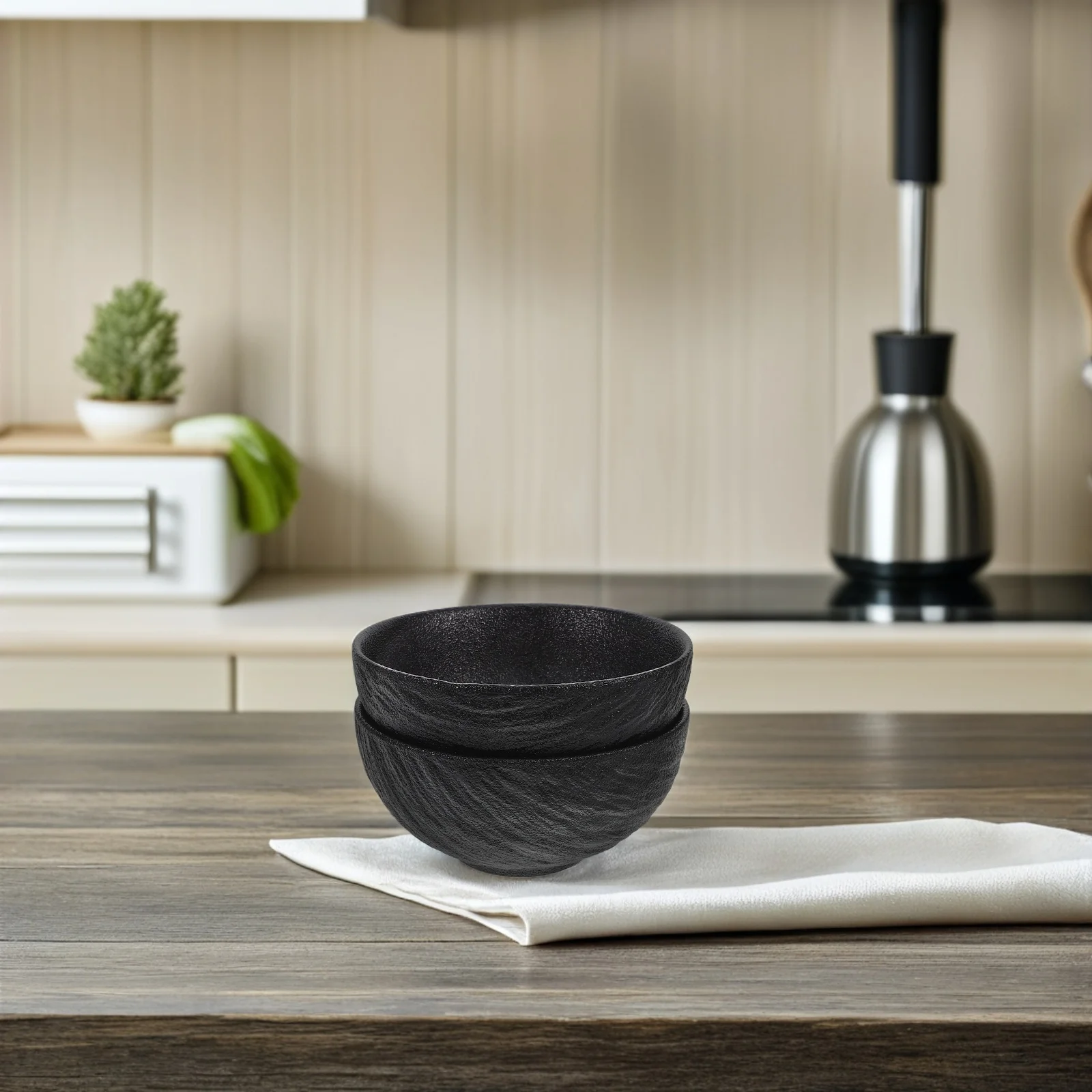 

2Pcs Ceramic Bowls Rock Texture Minimalist Modern Soup Pasta Serving Salad Mixing Kitchen Dinnerware Home Decor