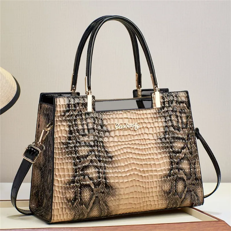 Retro Crocodile Pattern Light Luxury Shoulder Bags Women\'s 2023 Fashion Handbag Texture PU Commuting Crossbody Bag New Versatile