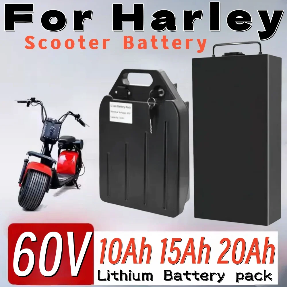 60V 10/15/20Ah 250W~1500W for Harley Two Wheel Foldable Citycoco Electric Scooter Electric Vehicle Lithium Battery+Charger