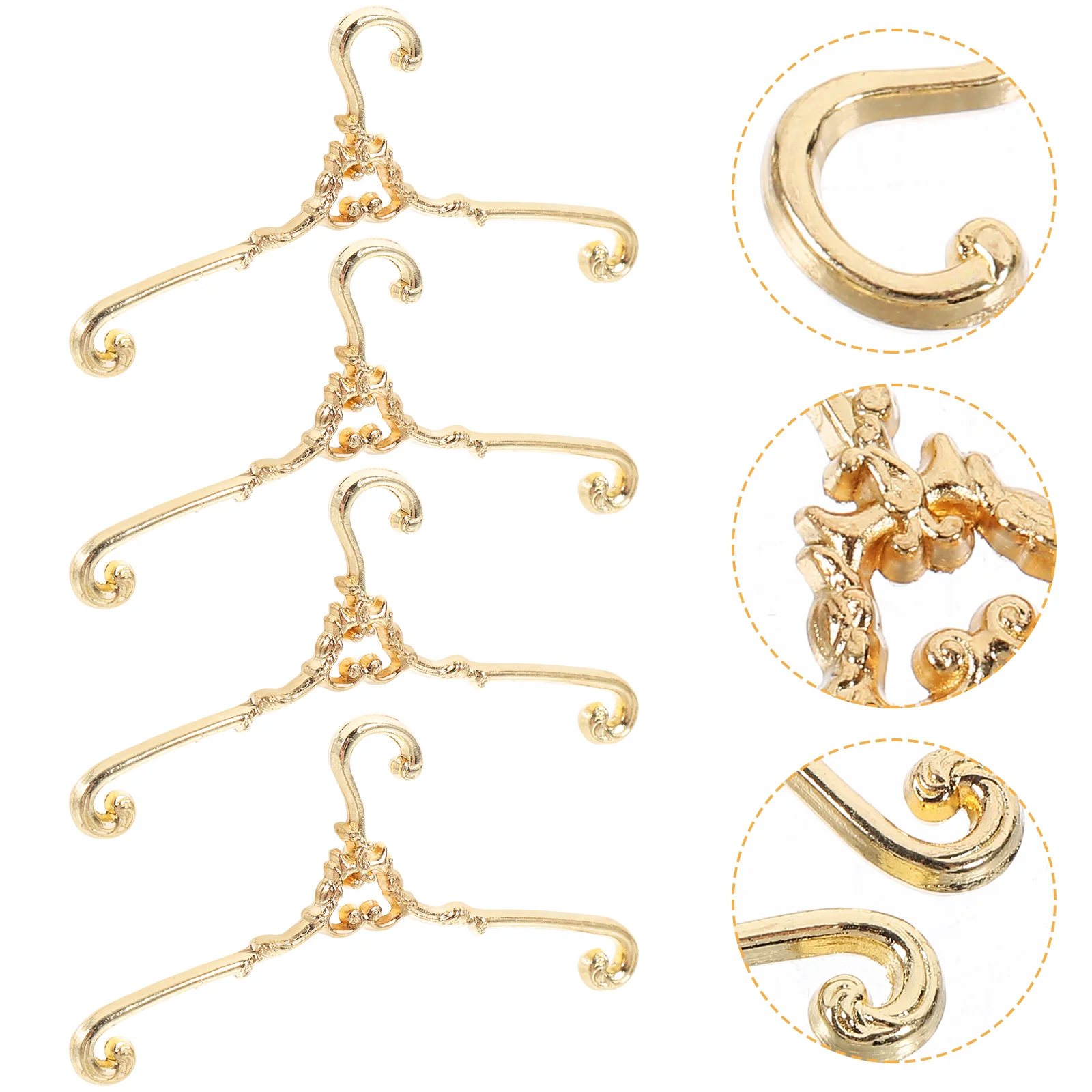 5 Pcs Mini Hanger Clothes Drying Rack Delicate Small Hangers Clothing Golden Exquisite