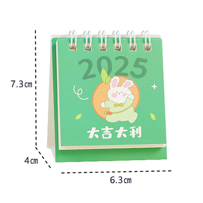 Mini Cartoon Desk Calendar, Bolso Portátil Bonito, Pequeno Planejamento Diário, Registro, Cronograma, Decoração Desktop, 2025