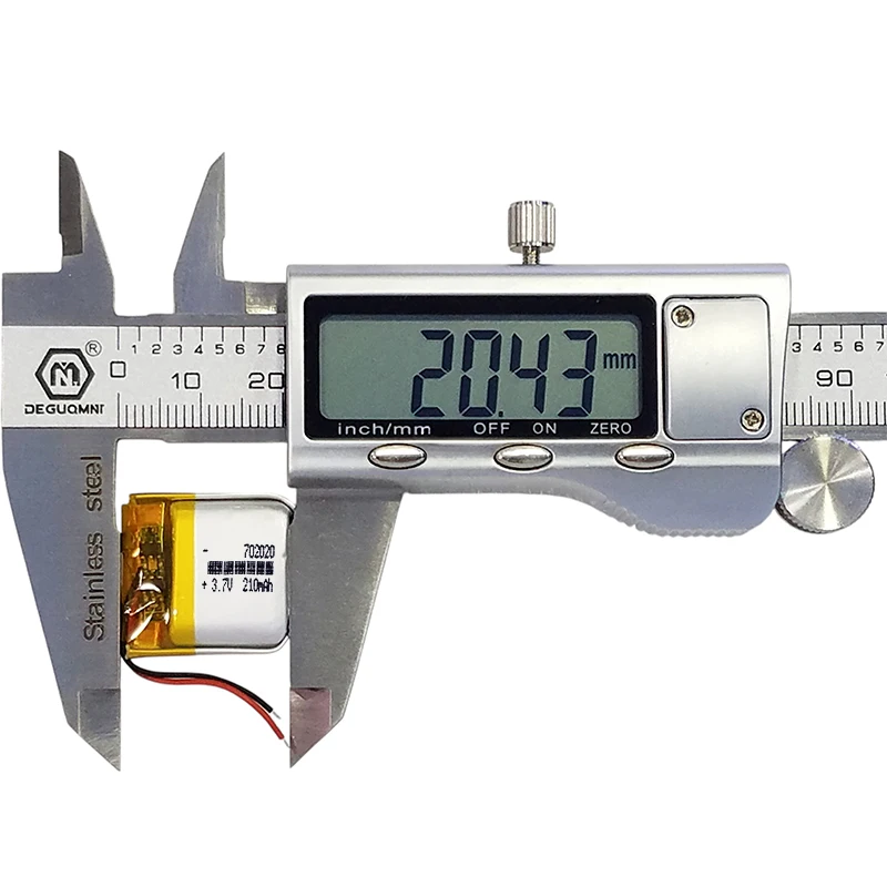 702020 3.7V 210mAh CE ROHS REACH Certified LiPo Battery for EU US Market Electronics 702025 702030 606090 805080 105555 124065