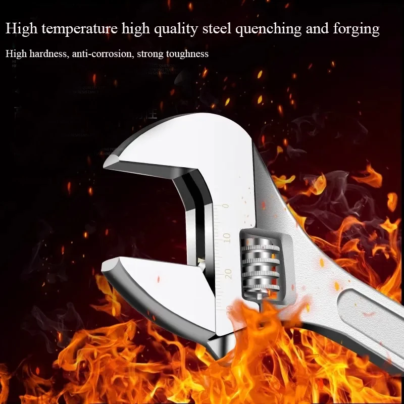 1pcs 6-Inch Large Opening Adjustable Spanner Monkey Wrench Adjustable Angle Slide Wrench Household Tools Car Spanner Tools