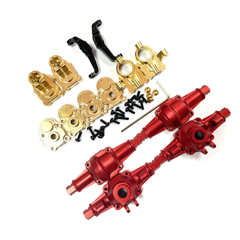 For FMS FCX24 Brass Front And Rear Portal Housing Axle Housing Set 1/24 RC Crawler Car Upgrades Parts Accessories