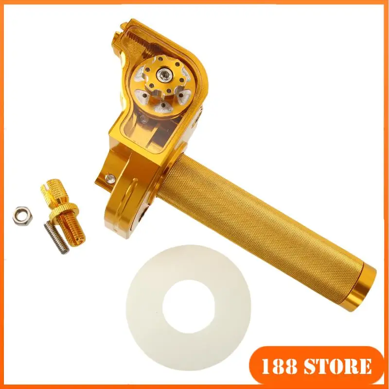 Visible Grip Golden Finish Universal CQR/CRF Twist Throttle for Off-Road Motorcycles – CNC Detachable Structure