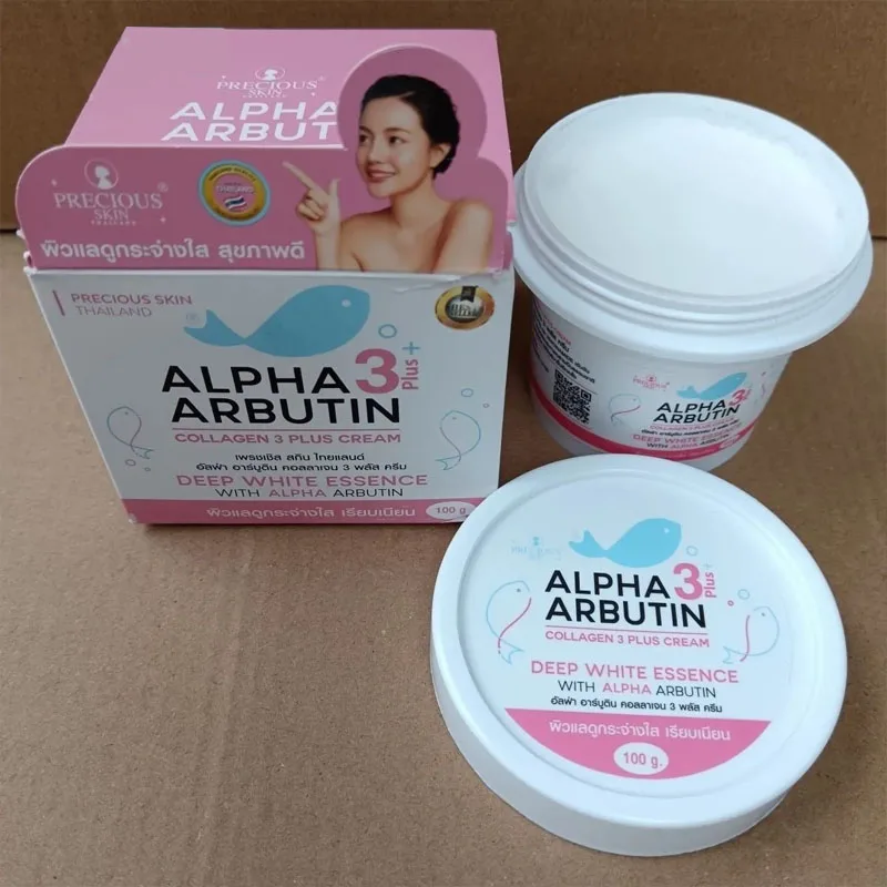 

Тайский лосьон для тела ALPHA 3 Plus ARBUTIN с коллагеном и арбутином, 100 г - Увлажняющий крем для сияющей кожи, выравнивающий тон и осветляющий кожу.