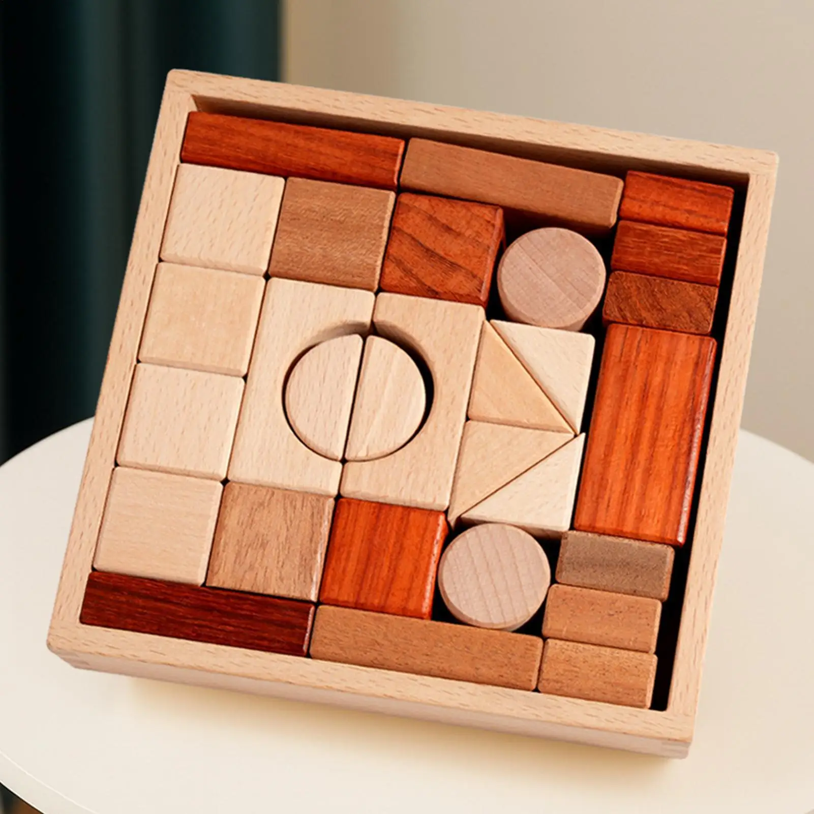 Grands blocs en bois, jouet d'apprentissage éducatif pour enfants en bas âge, bloc en bois naturel, jouet d'apprentissage pour jeux préscolaires, jeu pour bébé
