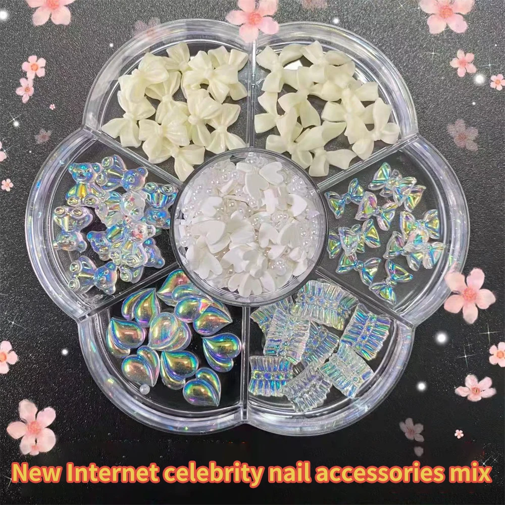 เครื่องประดับเล็บหินทำเล็บมือการปรับปรุงเล็บพลอยเทียมรูปหัวใจ