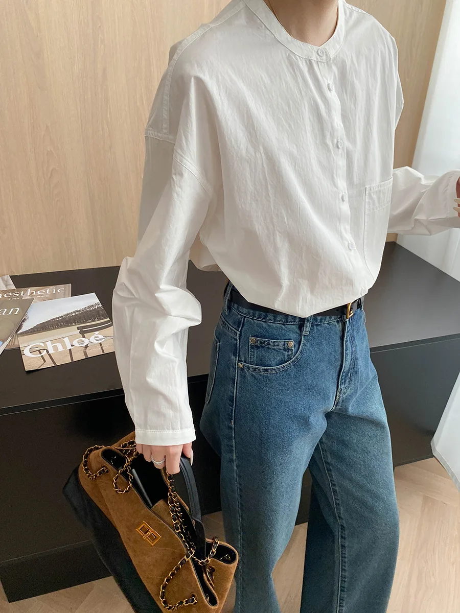 Women Denim Pant Jeans Long Pants Vintage High Waist Straight Trousers Y2k Streetwear Elegant Splice Work Casual Autumn Winter