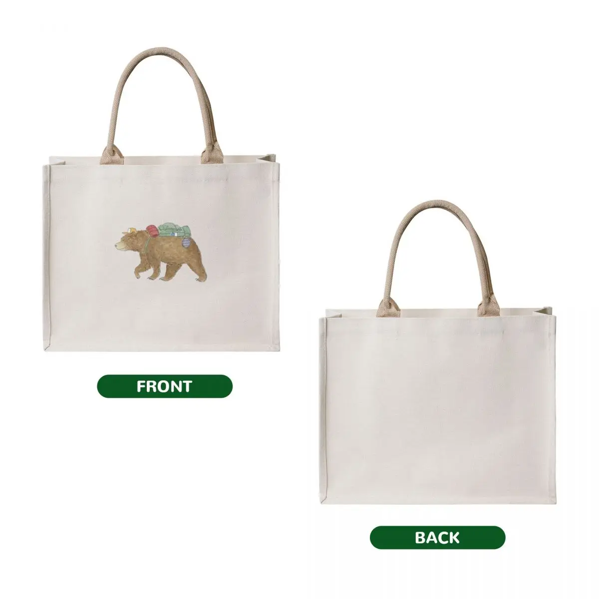 Camping Bear Tote Bag shopping cart bags bags for women Candy bags free delivery
