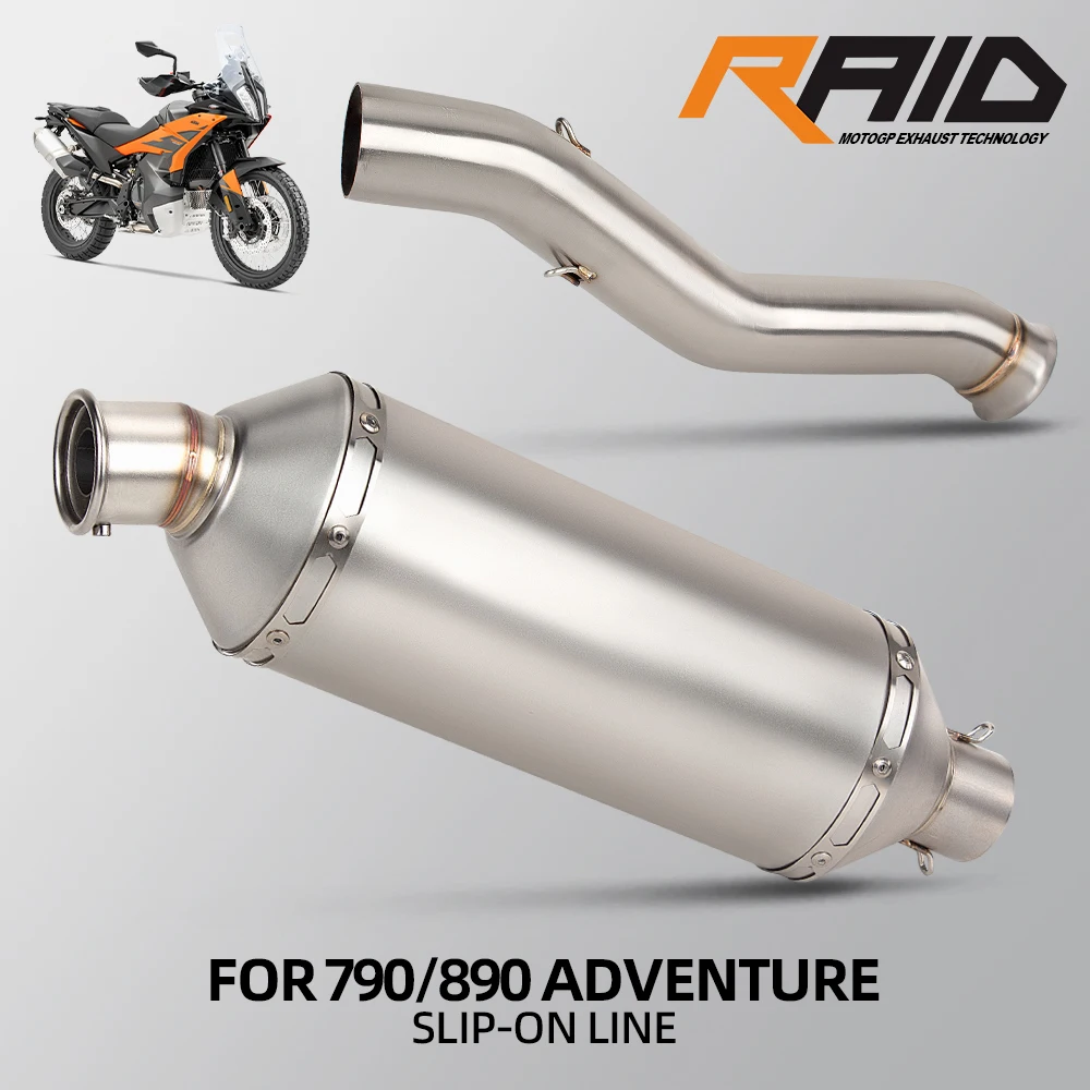 

Slip On Line For 790adv 890adv 2018-2026 Motorcycle Exhuast Full System Rally Kit Mid Tail Pipe Escape Muffler With DB Killer
