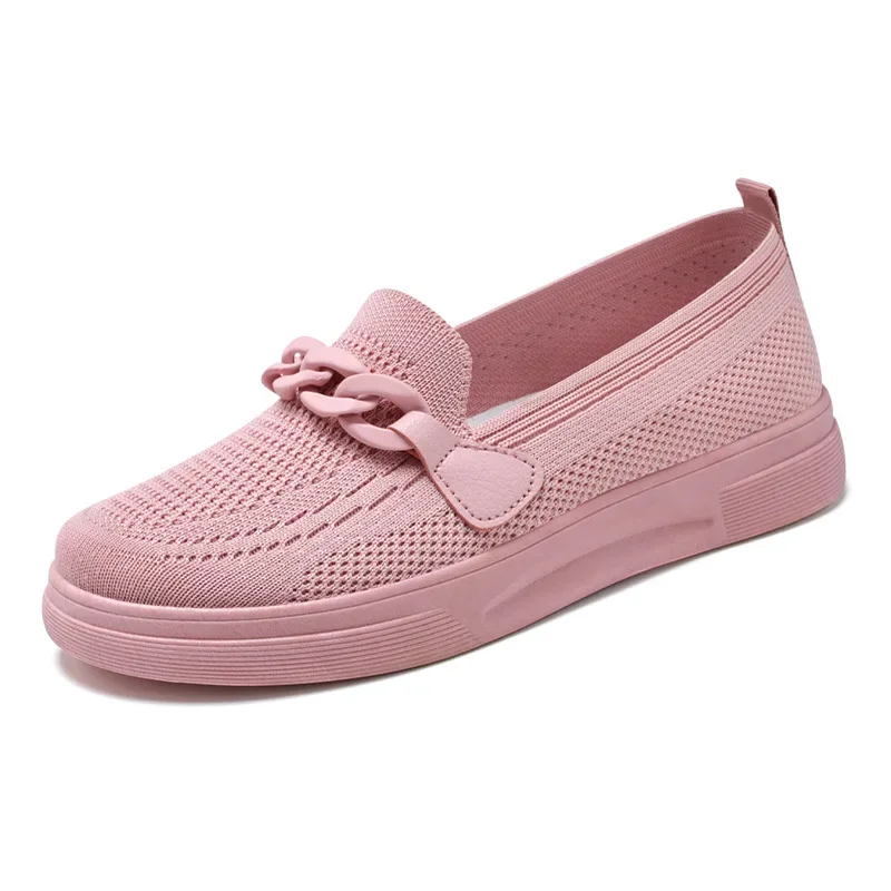 Zapatillas de deporte informales para mujer, zapatos planos sin cordones, cómodos, primavera y otoño, 2023