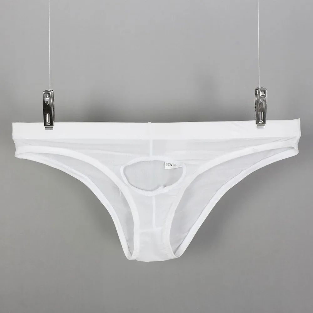 Sous-vêtements ouverts devant pour hommes, sans couture, extensibles, caleçons, bikini, culotte, lingerie, taille basse, respirant