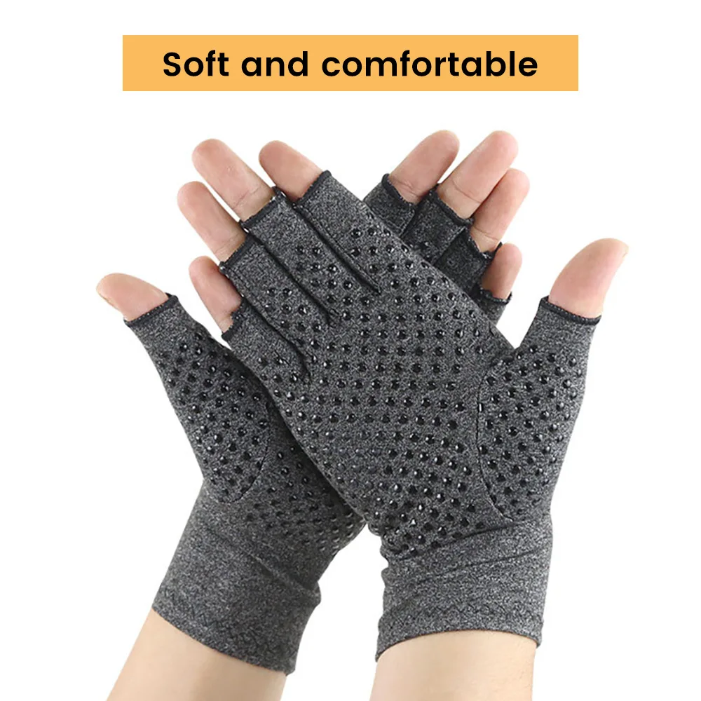 Relieve Joint Rehabilitation Stress Gloves Outdoor Riding Breathable Dispensing Half-finger Protective Pressure Gloves 1 pair