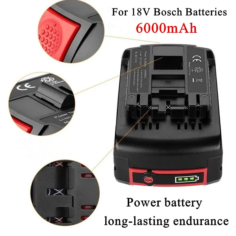 ของแท้ 100% เหมาะสําหรับ 18V Bosch 6.0Ah พลังงานแบตเตอรี่ GBA GBH GSR GSB BAT618 BAT609 BAT620 แบตเตอรี่สํารอง