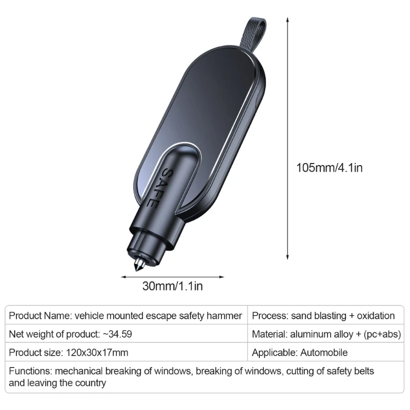 Powerful Glass Breaker & Seatbelt Cutter Professional Car Emergency Escape Tool