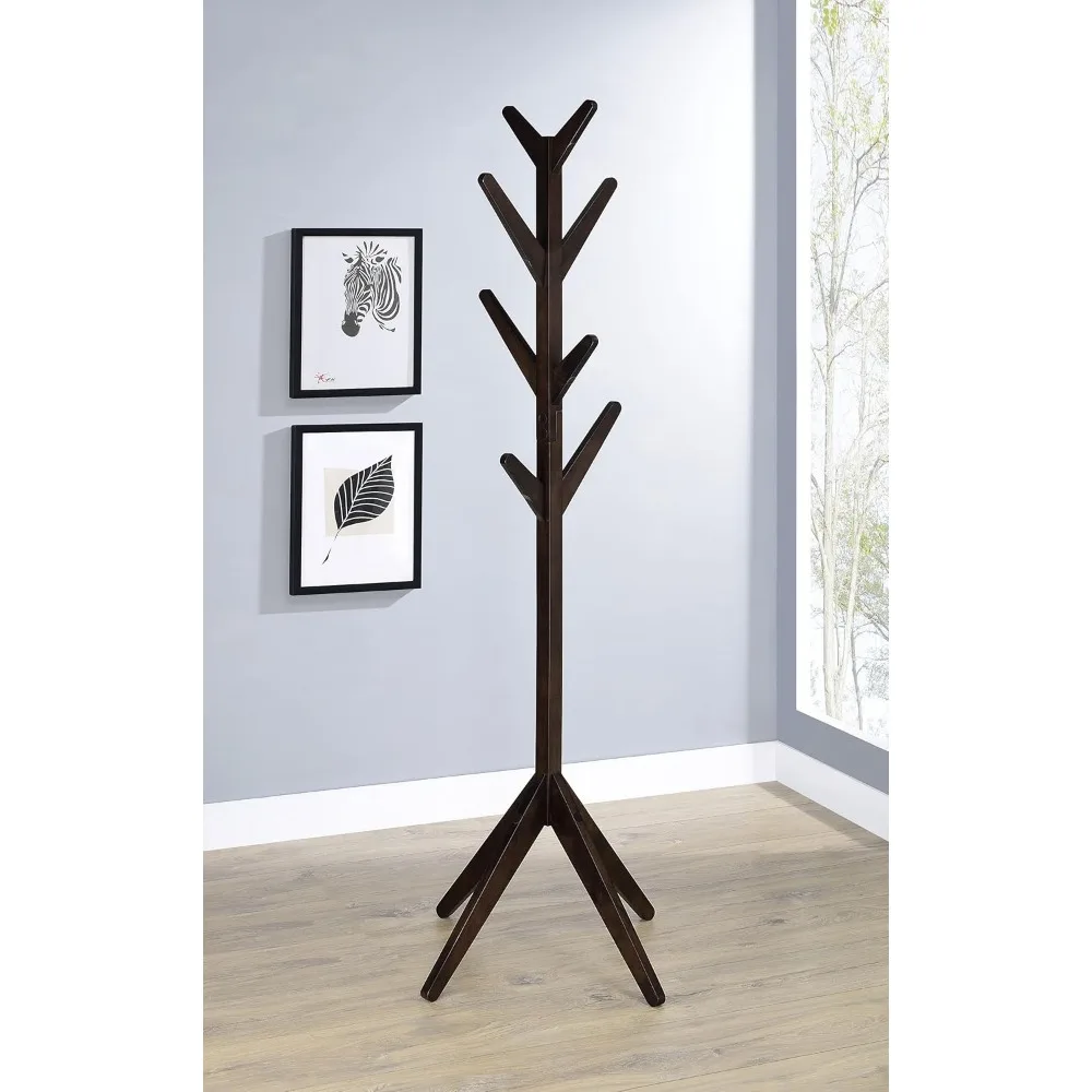 Coaster Home Furnishings Margaret Solid Wood Coat Rack Clothing Hanger Cappuccino