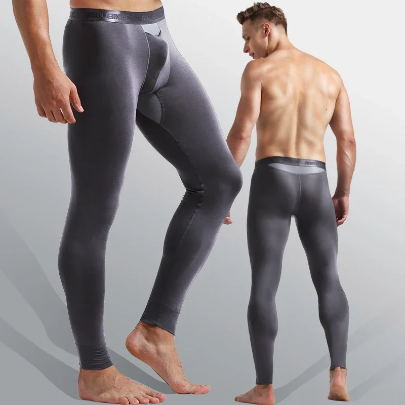 Long Johns men's thin cotton underwear underwear men's scrotal support leggings single spring and autumn winter warm trousers
