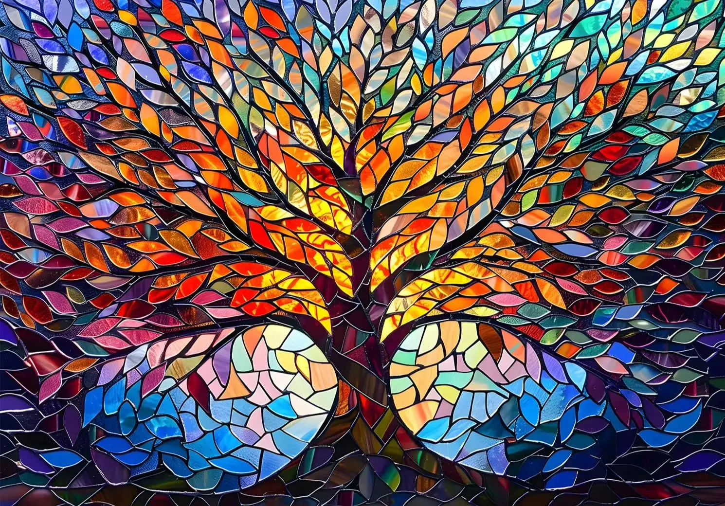 

Stained Glass Puzzle Tree of Life Puzzles for Adults 150/300/500/1000 Pieces Gorgeous home wall decoration