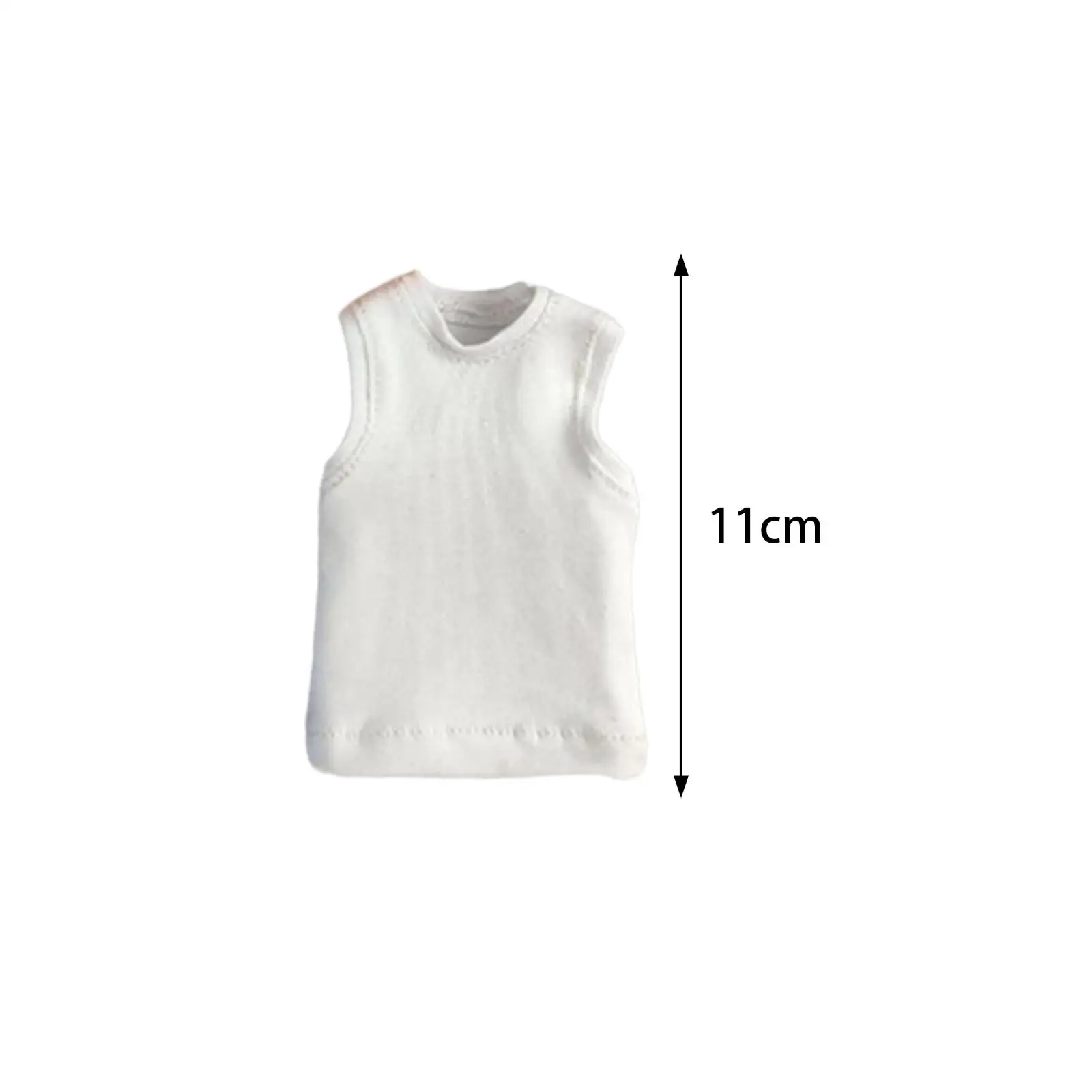 Doll Miniature Vest 1/6 Scale Custom Clothes Fashion Sleeveless T Shirt Outfit for 12 Inch Male Action Figure Collection