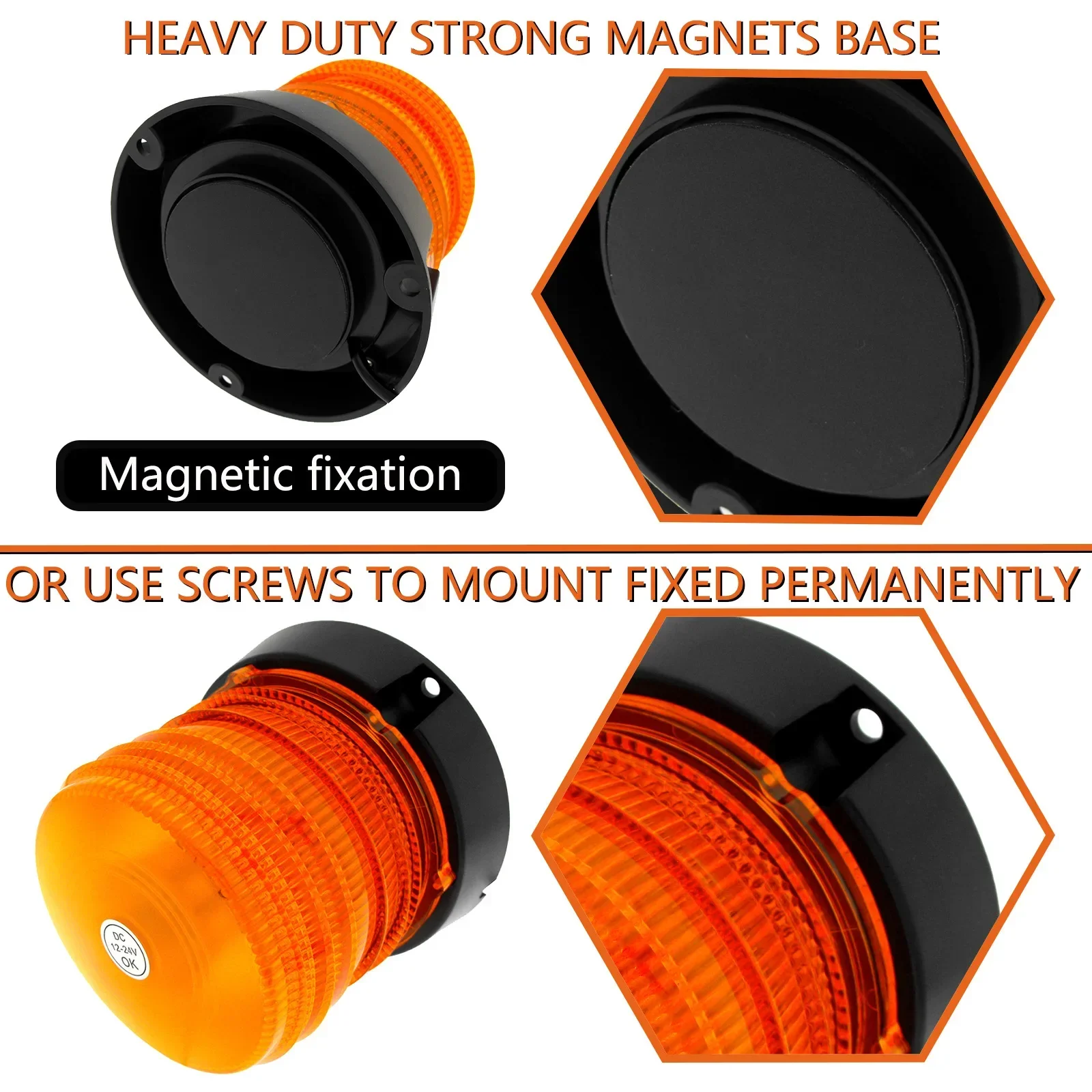 60 LED Safety Warning Flash Signal Strobe Flash Roof