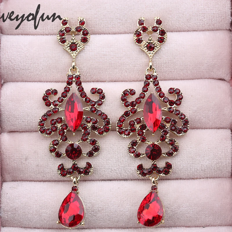 Veyofun Vintage Rhinestone Lady Drop Earrings Classic Crystal Dangle Earrings Fashion Jewelry for Women New Wholesale