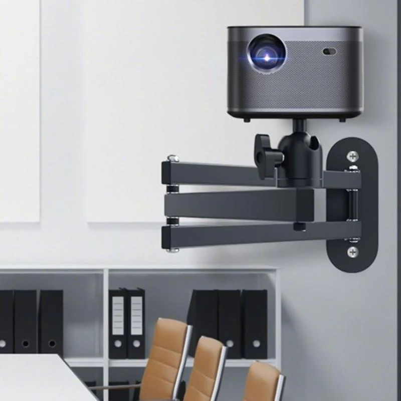 Foldable Wall Mount Projector Bracket Aluminum Alloy Multi-angle Adjustable Retractable Projector Devices Holder for Home Hotel