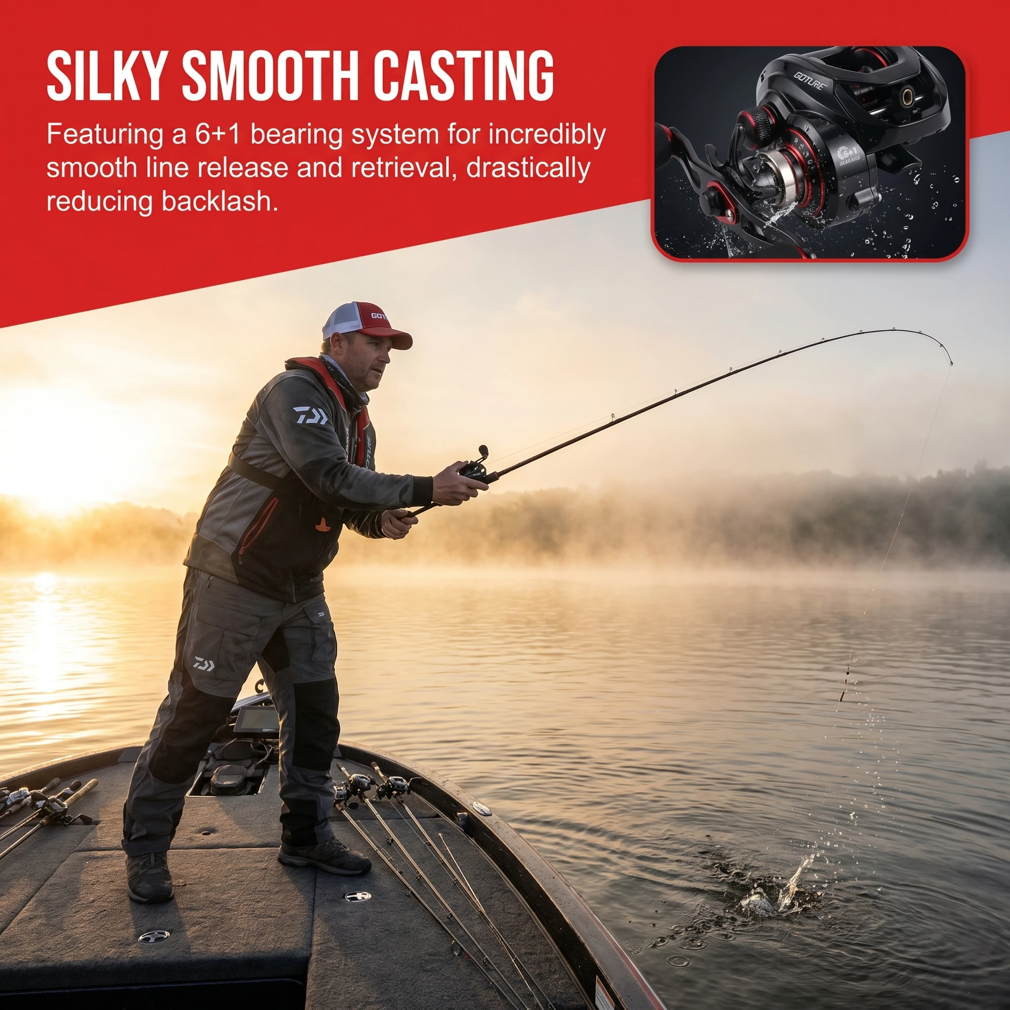 Goture Carrete de pesca slow jigging para lanzamientos agua salada - imagen 5