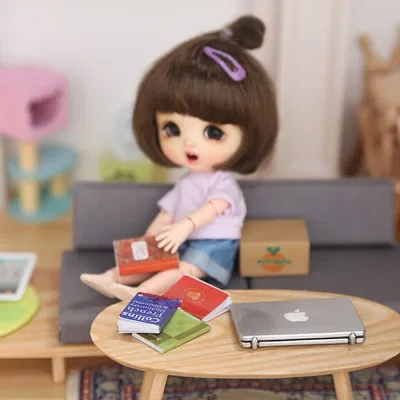 Di Động Mini Dễ Thương Mô Phỏng Laptop Mini Cho 1/6 1/8 1/12 Bjd Máy Tính Nhà Búp Bê Thu Nhỏ 1:12 Hợp Kim Hàng Thủ Công Trang Trí