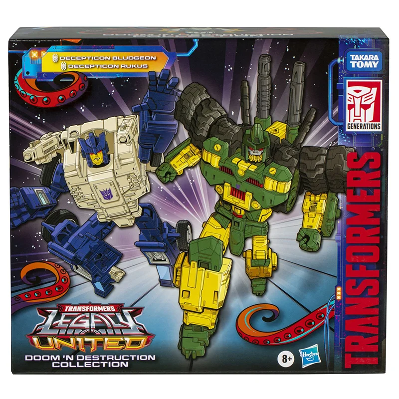 Hasbro Transformers Legacy United Doom'n Destruction Collection 2-Pack Bludgeon Rukus 16Cm Original Action Figure Model Toy Gift