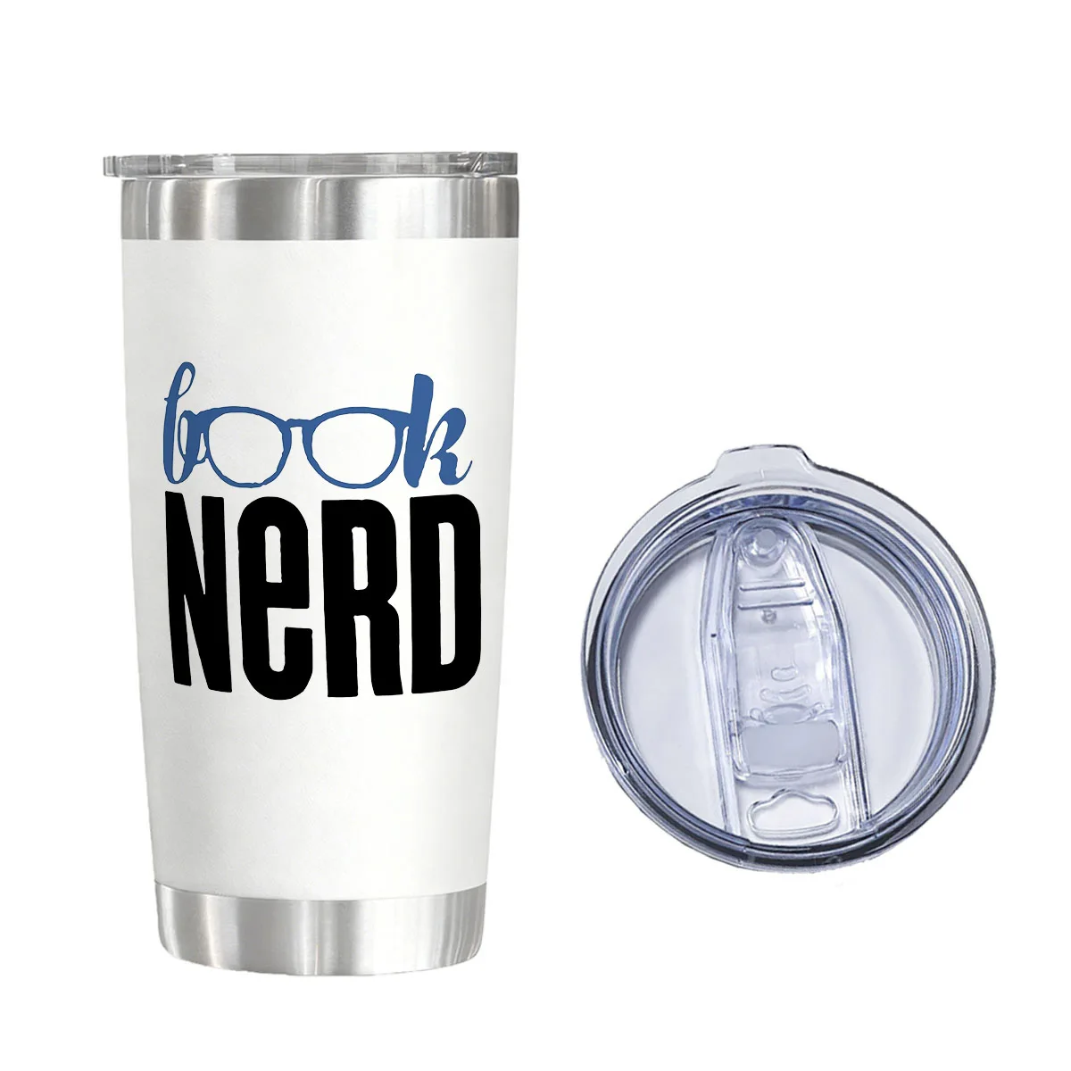 

Book Nerd Glasses Design 20 oz Vacuum Insulated Tumbler Water Glass for Christmas Birthday Gifts
