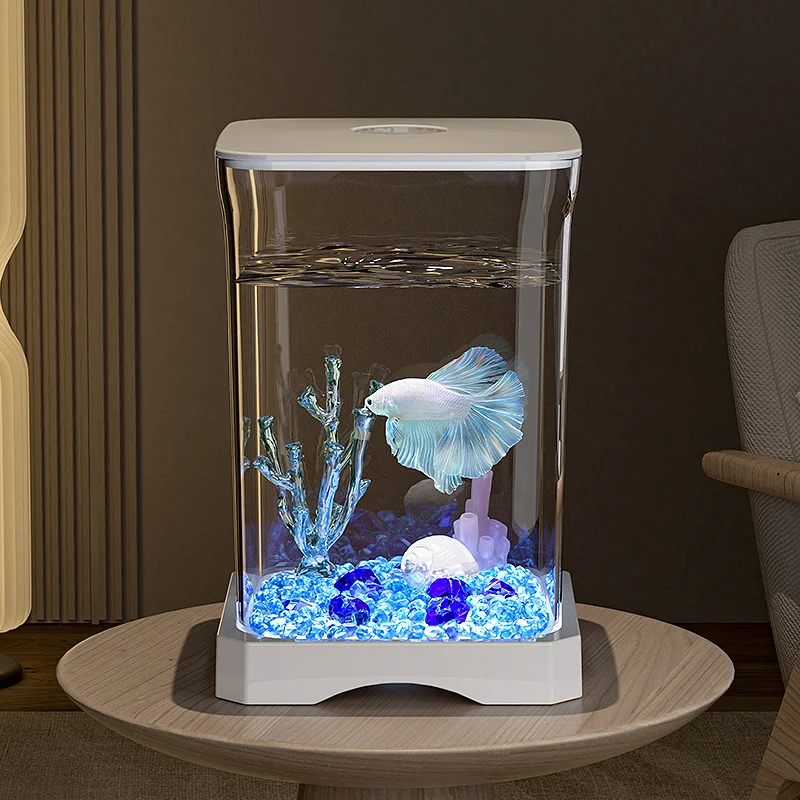 

Beautiful Mini Desktop Aquarium Starter Kit Small Goldfish Betta Fish Tank