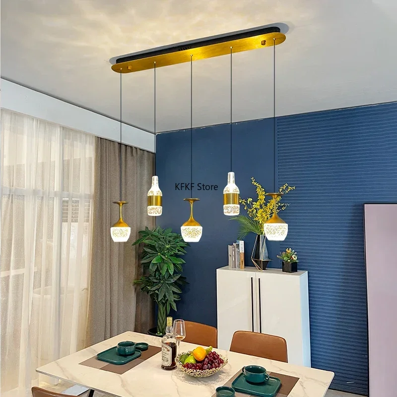 Indoor Lighting Led Chandelier Bedside Room Decor Restaurant Combination Dine Table Crystal Kitchen Island Pendant Lamp Fixtures