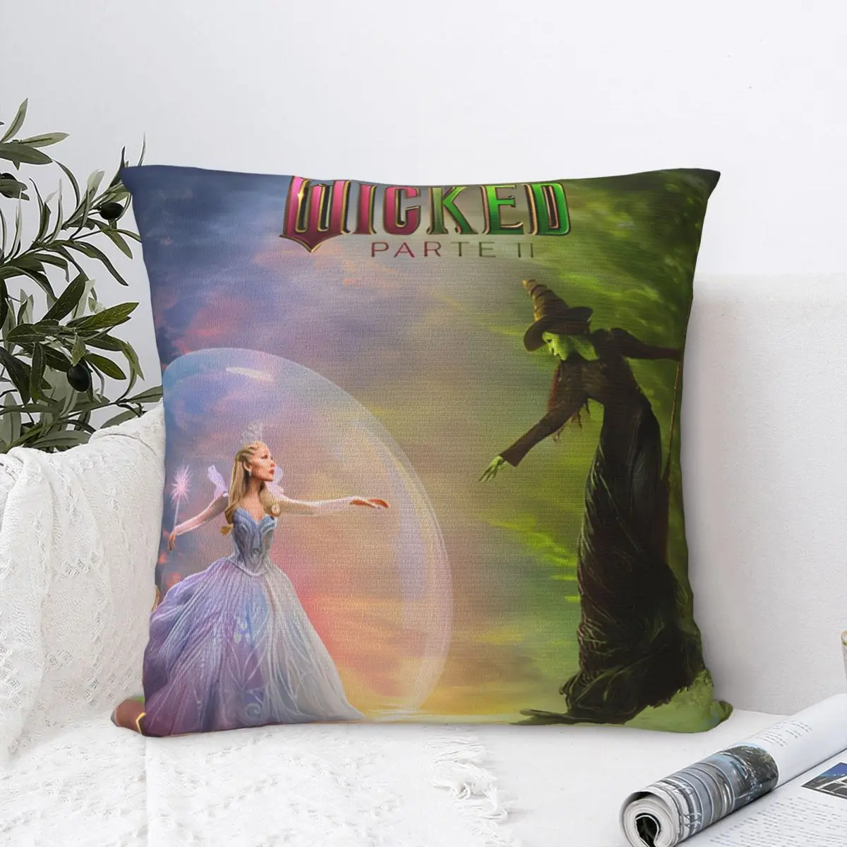 Wicked For Good Pillowcases Merchandise Printed Polyester Cushion Cover Decorative Pillow Case Cover Home Square Multi-Size