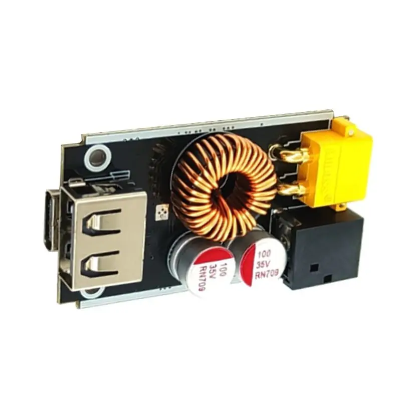 

Высокоэффективный модуль быстрой зарядки ABZW 65W USB Type C для QC4.0 PD2.0/3.0, DC 9V-35V с входом XT30
