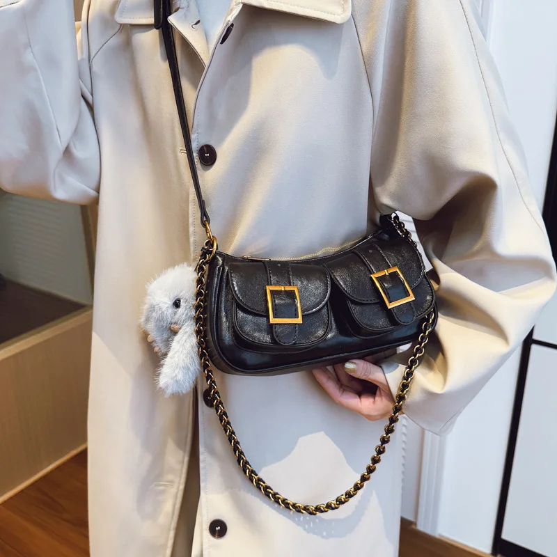 

2025 New Vintage Underarm Bag for Women, Genuine Leather Multi-way Shoulder Crossbody Purse, Retro Chic Large Capacity Tote