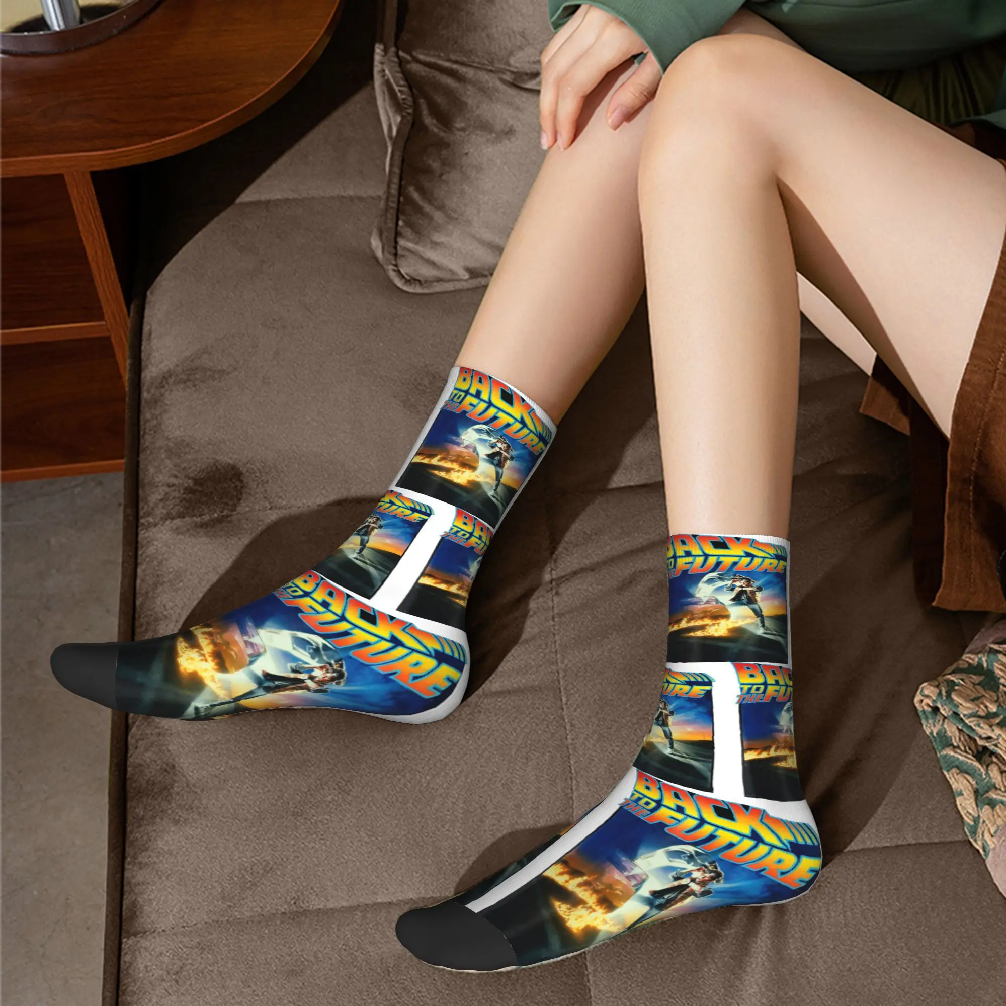 Back To The Future  Socks Harajuku Sweat Absorbing Stockings All Season Long Socks Accessories for Unisex Gifts