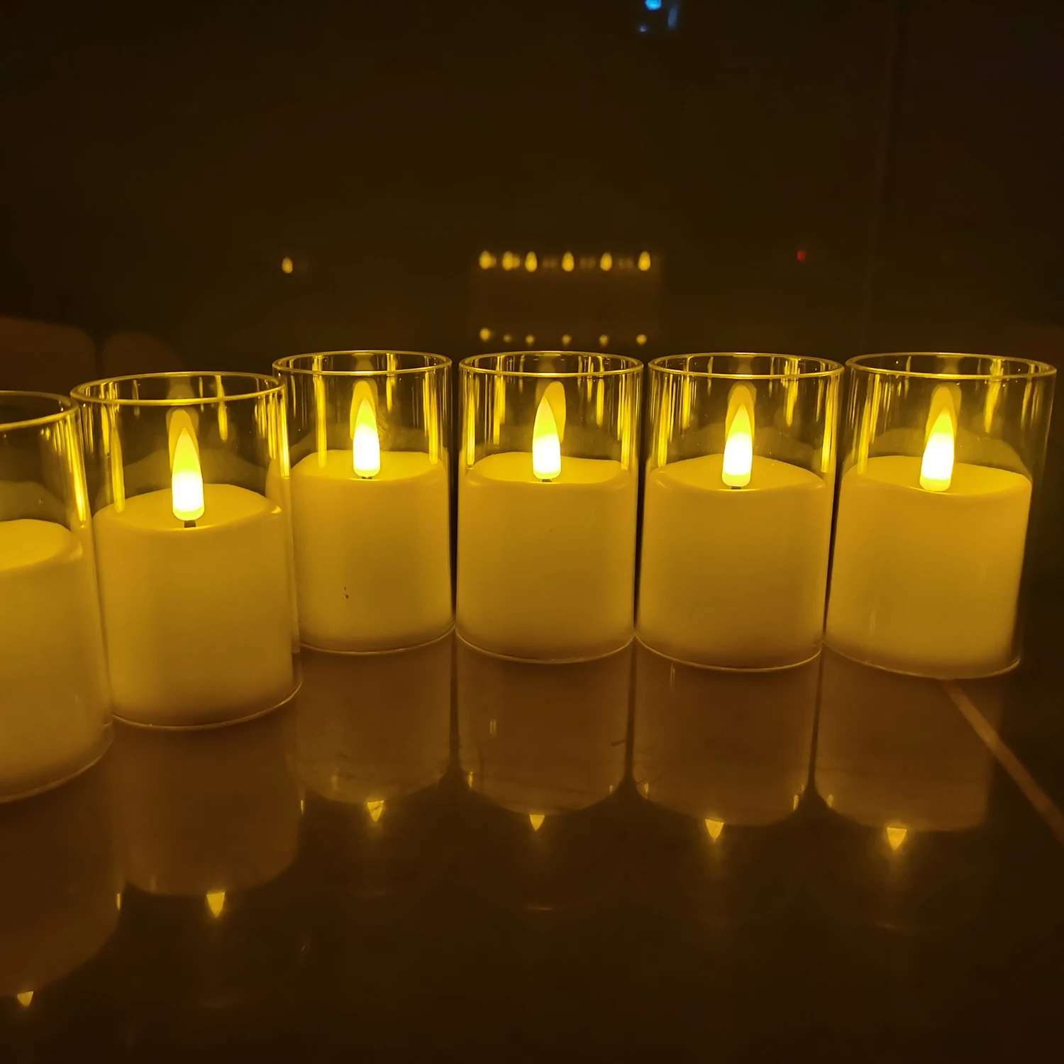 6 шт. беспламенные светодиодные свечи креативные желаемые светодиодные чайные лампы теплый белый Хэллоуин свадебные рождественские украшения свечи