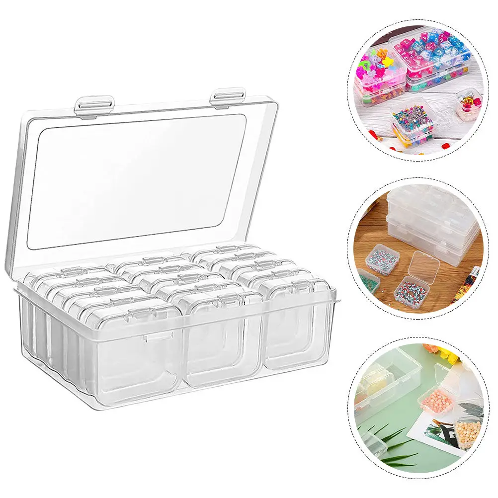 

1Set Neat Orderly Transparent Jewelry Box Fashionable Minimalist Design for Earrings Bracelets Necklaces Rhinestone Organizer