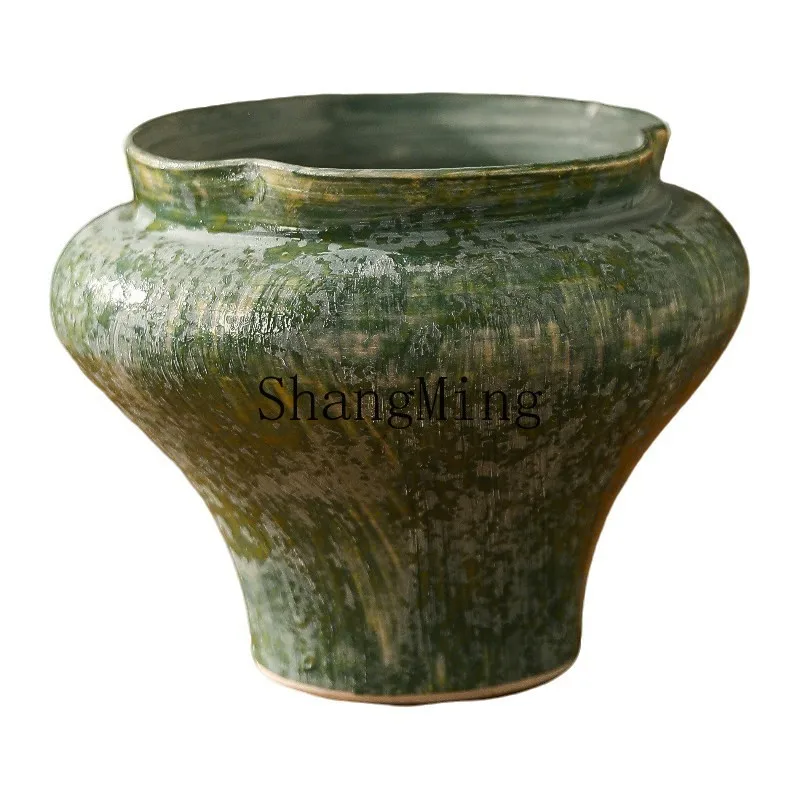 

DSA ceramic flower pot green light luxury high-end flower sensor desktop balcony green plant potted flower pot decoration