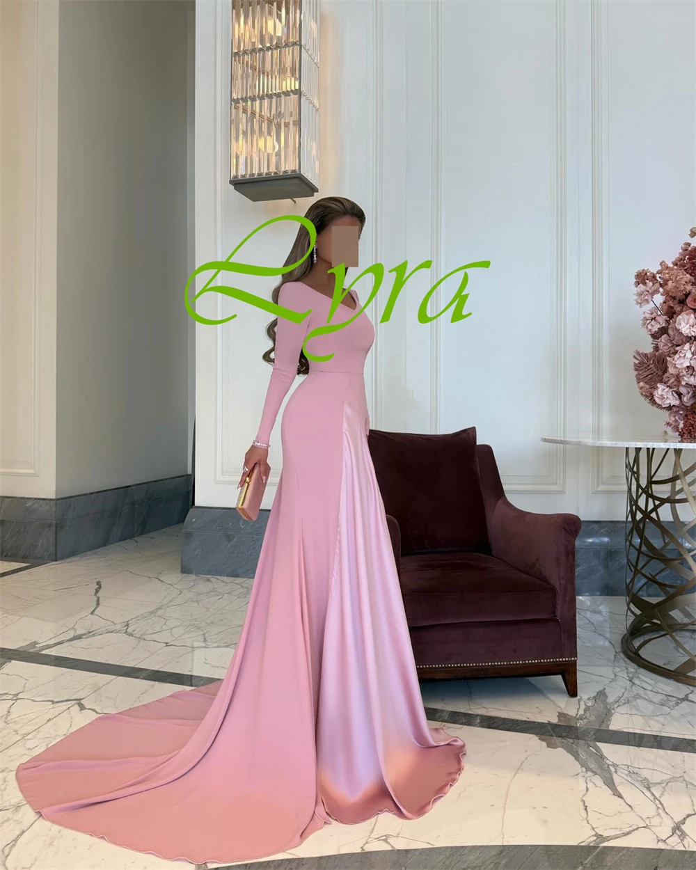 Customized Exquisite Square Collar Cap Sleeve Evening Dress High Quality Satin Long Sleeves Prom Dresses Delicate Party Gowns