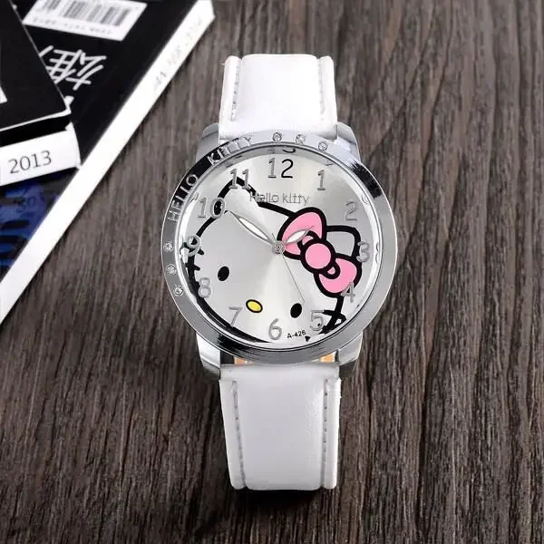 MINISO Sanrio Hello Kitty Quartz Children Watches Wristwatches Anime Kawaii Girls Bracelets Watches for Women Fashion Kids Gifts