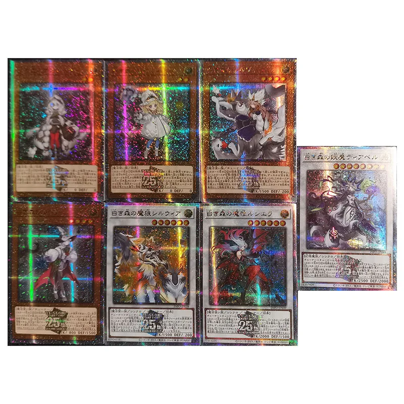 Anime Yu-Gi-Oh DIY ACG Black Magician Black Magician Girl Battle Game Refraction Collectible Card Toys for boys Birthday Present