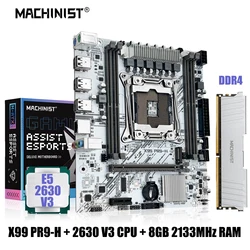 MACHINIST X99 motherboard Set kit CPU Xeon E5 2630 V3 LGA2011-3 + DDR4 8GB 2133MHZ RAM Memory M-ATX NVME M.2 SATA PR9-H white