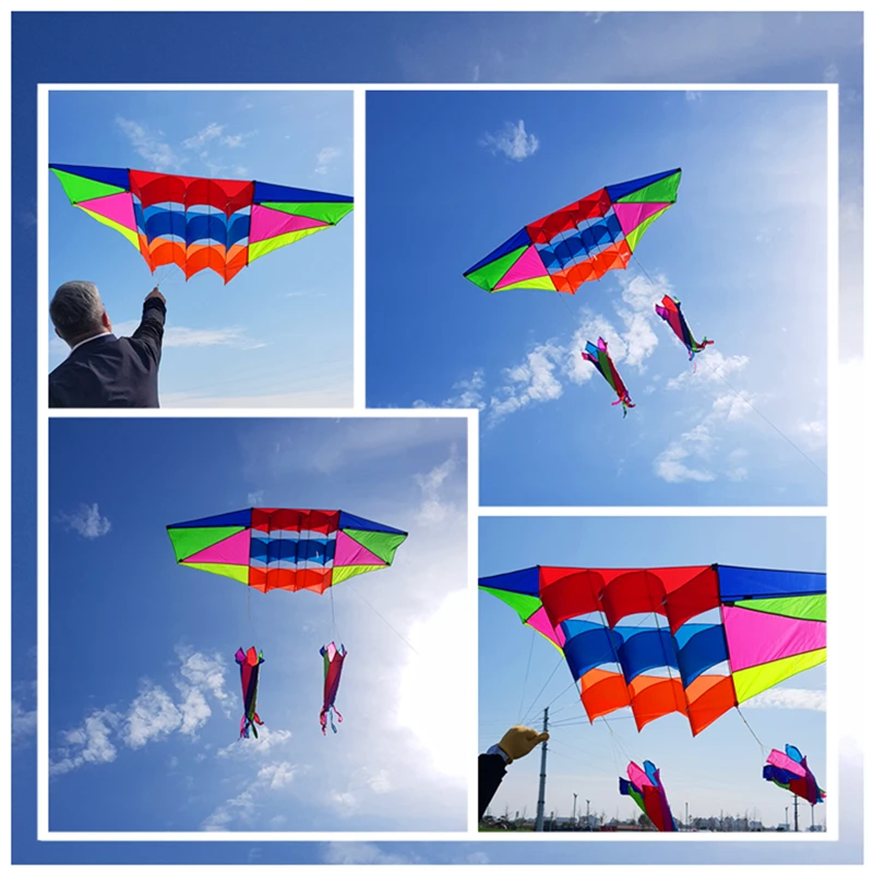 free shipping radar kite with handle line outdoor toys delta kite flying rainbow led big 3d kite wheel hcx