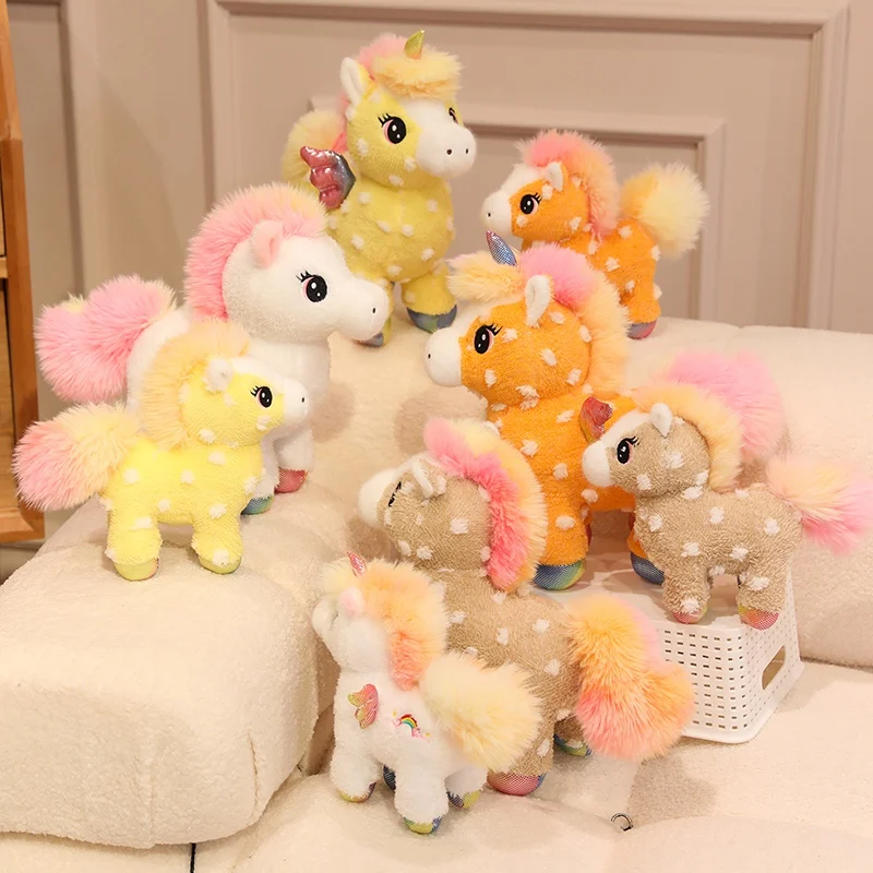 

25-30cm Kawaii Unicorn Plush Toys Cute Stuffed Animals Colorful Soft Sunshine Rainbow Pegasus Doll for Girls Gifts Home Decor