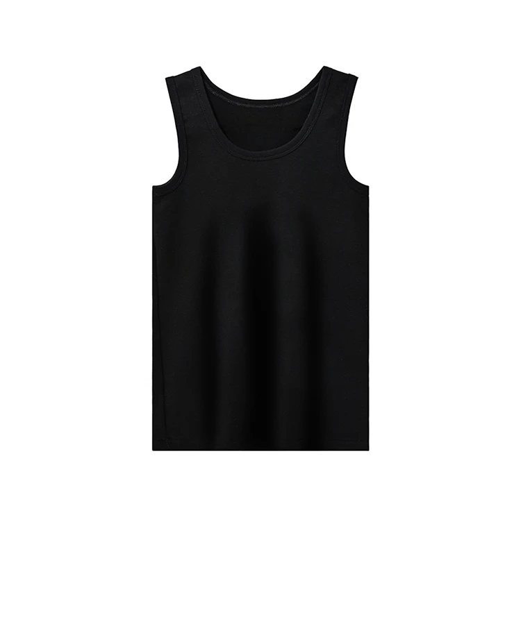 Jungen Tanktop aus Reiner Baumwolle, Leichtes Vielseitiges Unterhemd für den Sommer, Schwarzes und Weißes Basis-Oberteil für Schüler und Teenager – Detail 16