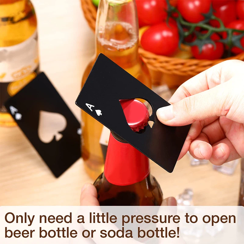 20Pcs Poker Card Bottle Openers Stainless Steel Can Openers Beer Opener Ace Card Bottle Cap Openers Poker Cap Openers