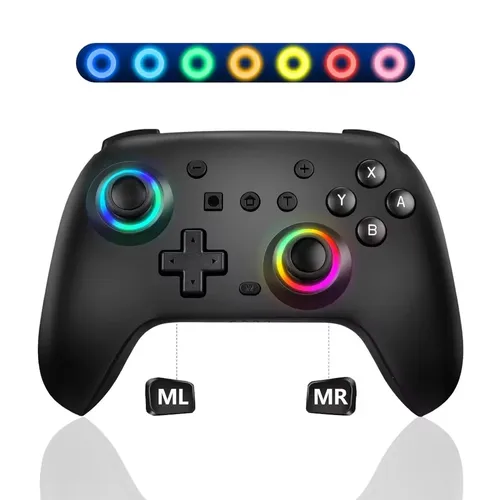 Imagen 2 del producto Controlador inalámbrico RGB para Switch/OLED/ Lite/Steam/Android Gamepad PC Joystick Joypad Controle con función Turbo
