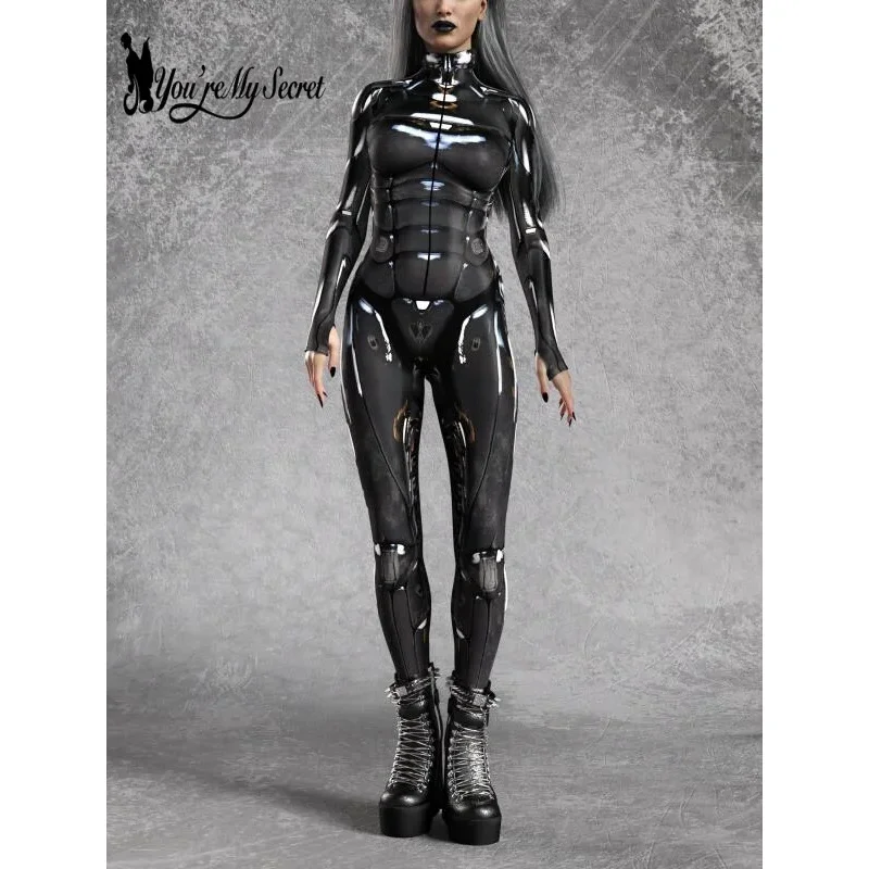 SN60 [You're My Secret] Steampunk Armor Jumpsuit Zentai Cosplay Jumpsuit Cyberpunk Bodysuit Halloween Carnival Cosplay Costu5&8$
